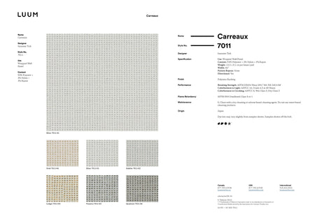 CARREAUX SAMPLE CARD