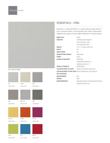 ESSENTIALS SAMPLE CARD