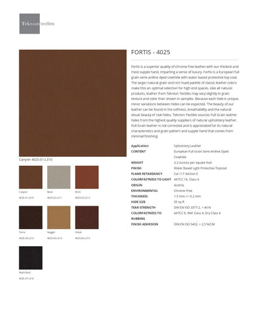 FORTIS SAMPLE CARD