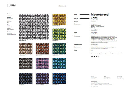 MACROTWEED SAMPLE CARD