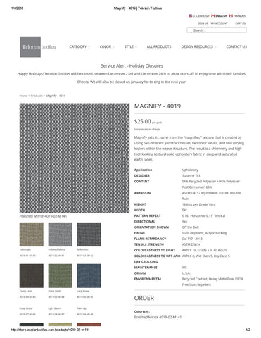 MAGNIFY SAMPLE CARD