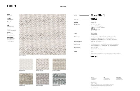 MICA SHIFT SAMPLE CARD