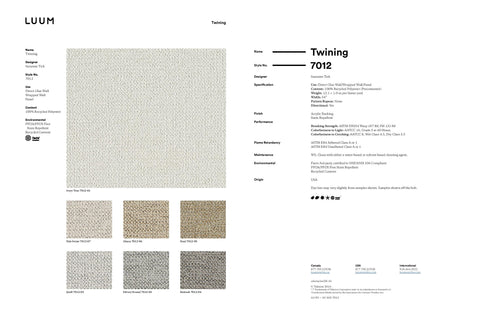 TWINING SAMPLE CARD