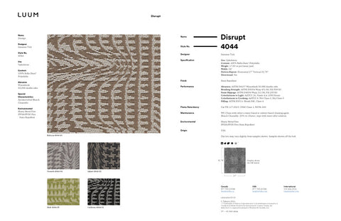 DISRUPT SAMPLE CARD